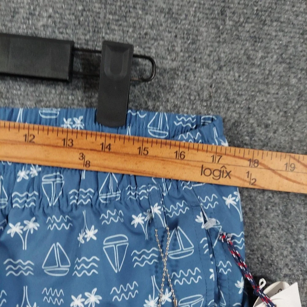 Sperry Swim Trunks Mens XL Blue Sailboat Print Lined UPF‎ 50 Shorts Nautical